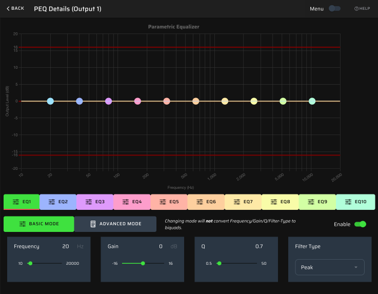 equalizer set to flat