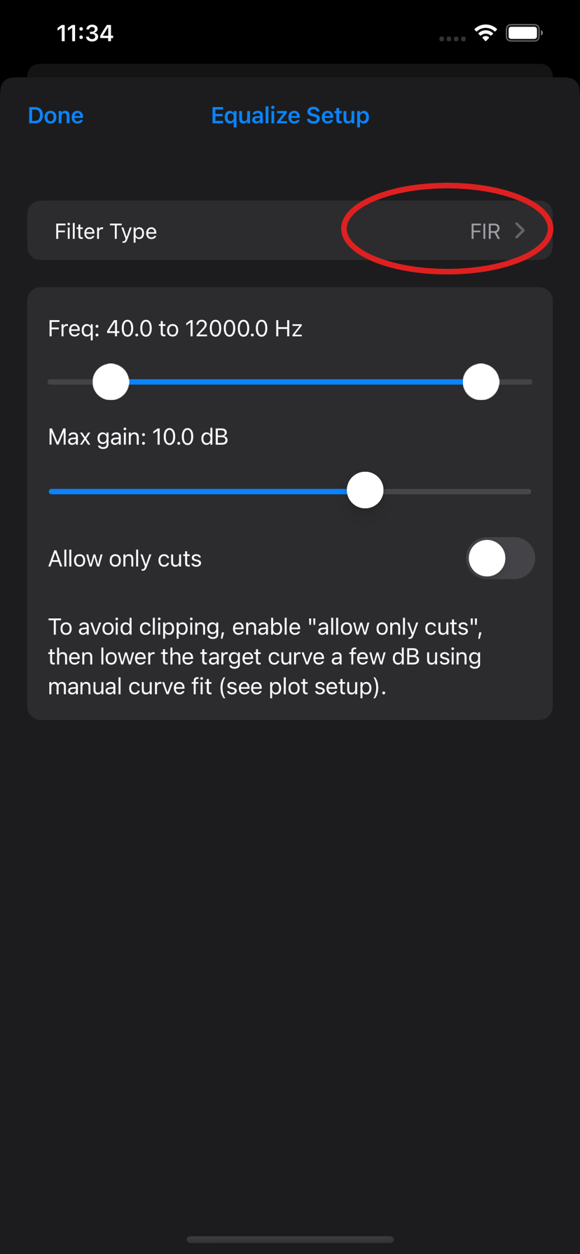 equalize setup