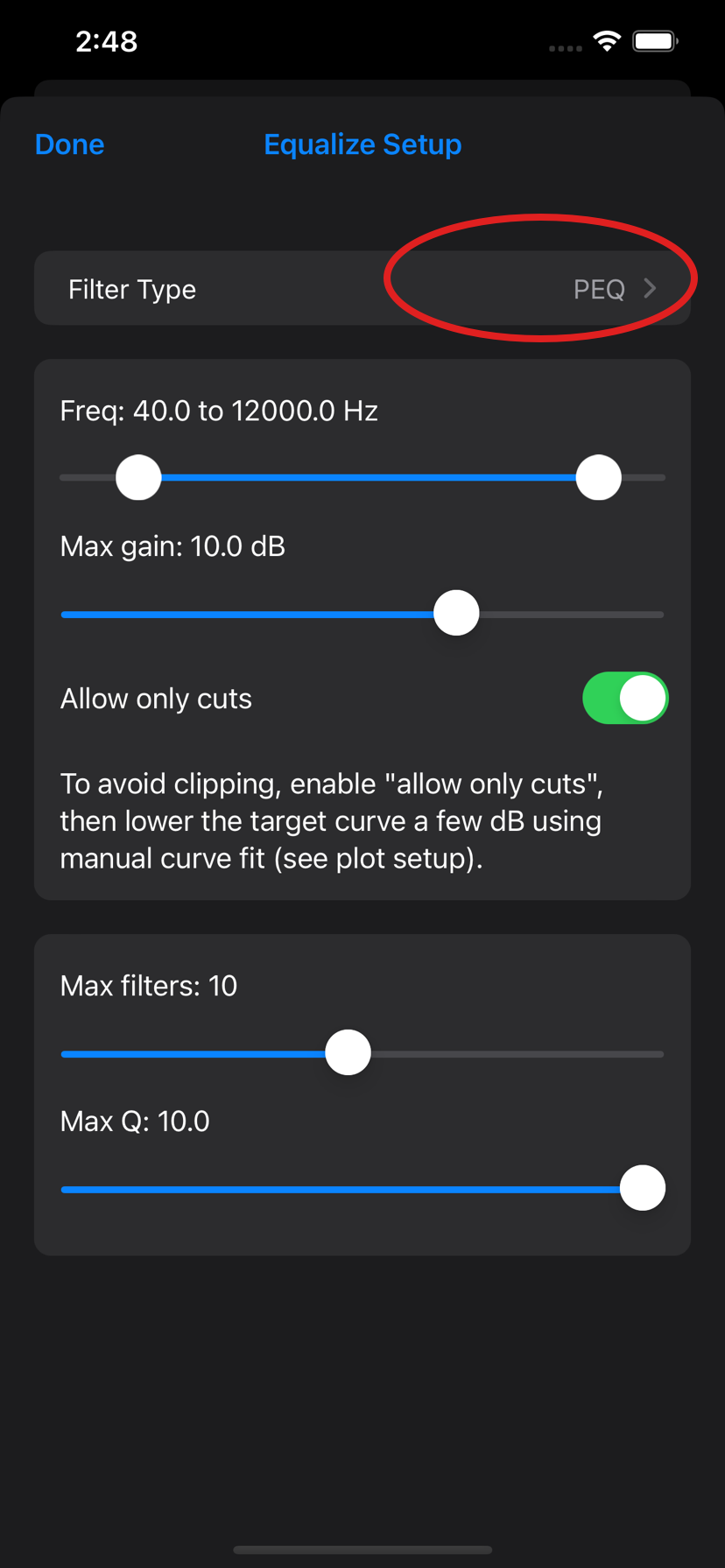 equalize setup